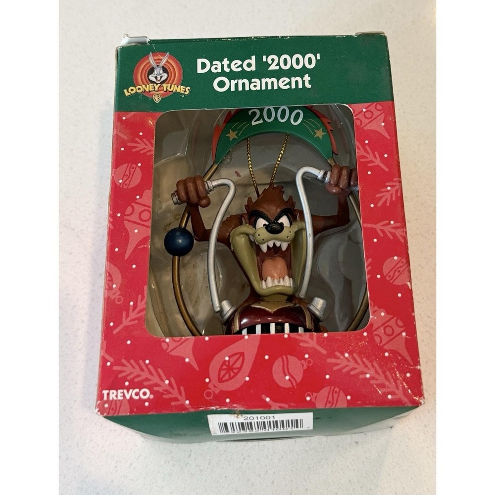 Rare Vintage Trevco 2000 Trevco TAZ Collectible Looney Tunes Christmas Ornament